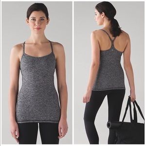 Lululemon Power Y Tank Heathered Black